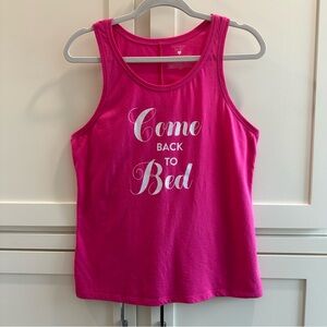 Victoria's Secret Fuchsia Sleep Tank Top with Playful Print Women’s Size Medium